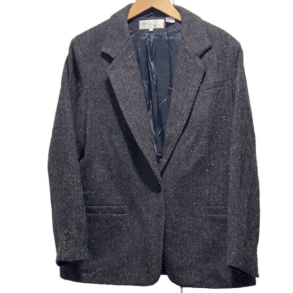 Vintage Astor One Grey and black blazer Size 18